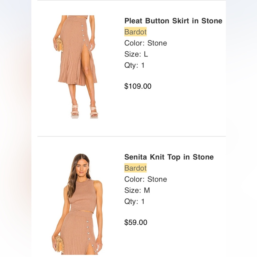 Bardot Ribbed Knit Top in Tan